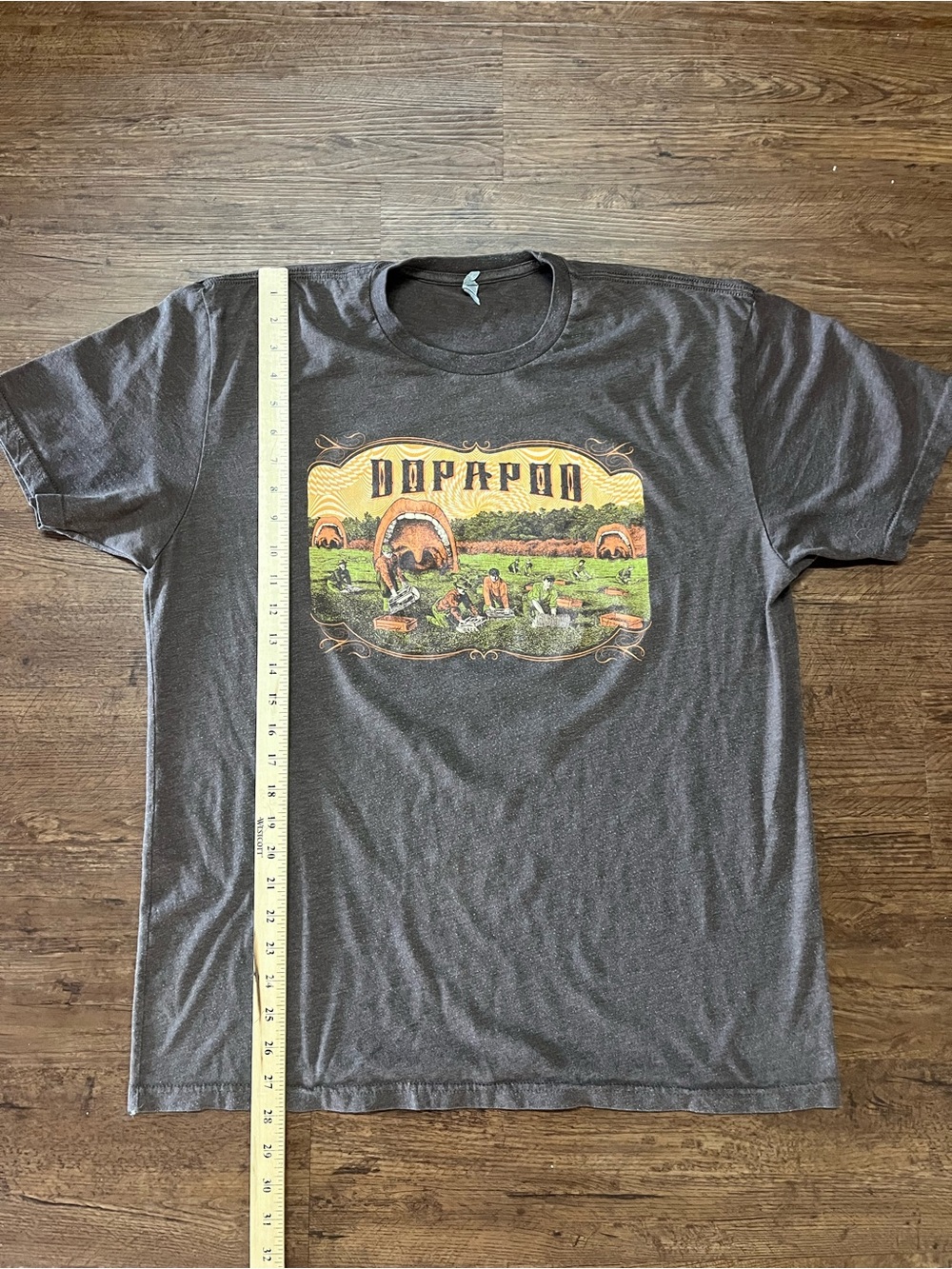 Dopapod Fall Tour 2015 Black Graphic T-Shirt Harvest Scene Tour Dates Large
